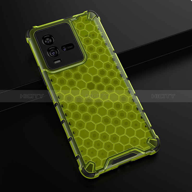 Coque Rebord Contour Silicone et Vitre Transparente Housse Etui 360 Degres AM1 pour Vivo iQOO 10 5G Vert Plus