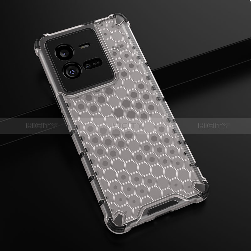 Coque Rebord Contour Silicone et Vitre Transparente Housse Etui 360 Degres AM1 pour Vivo iQOO 10 Pro 5G Blanc Plus