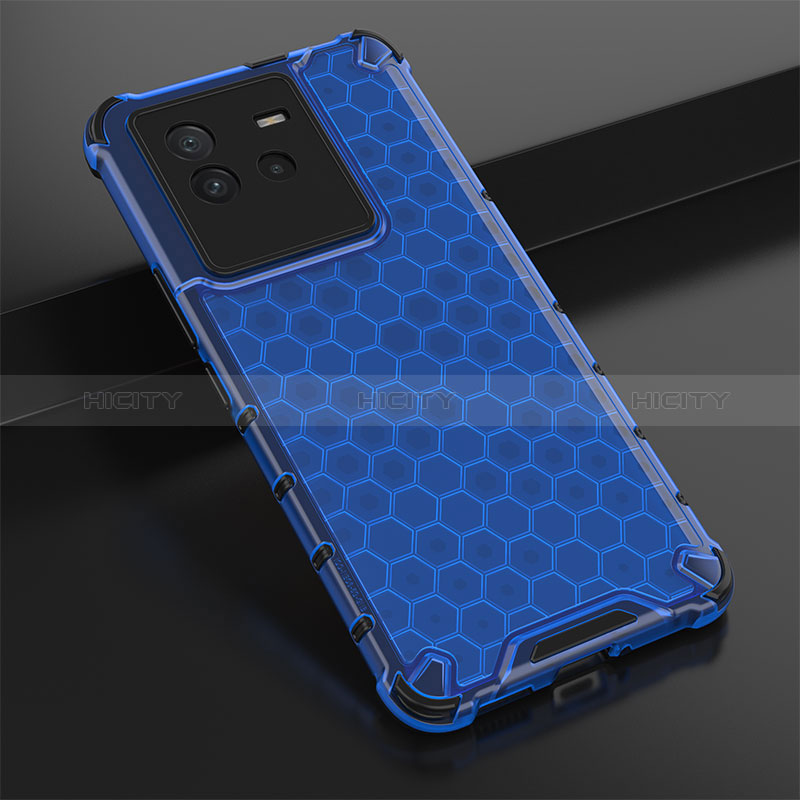 Coque Rebord Contour Silicone et Vitre Transparente Housse Etui 360 Degres AM1 pour Vivo iQOO Neo6 SE 5G Bleu Plus