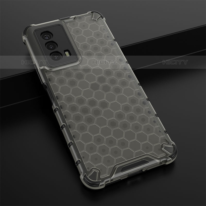 Coque Rebord Contour Silicone et Vitre Transparente Housse Etui 360 Degres AM1 pour Vivo iQOO Z5 5G Noir Plus