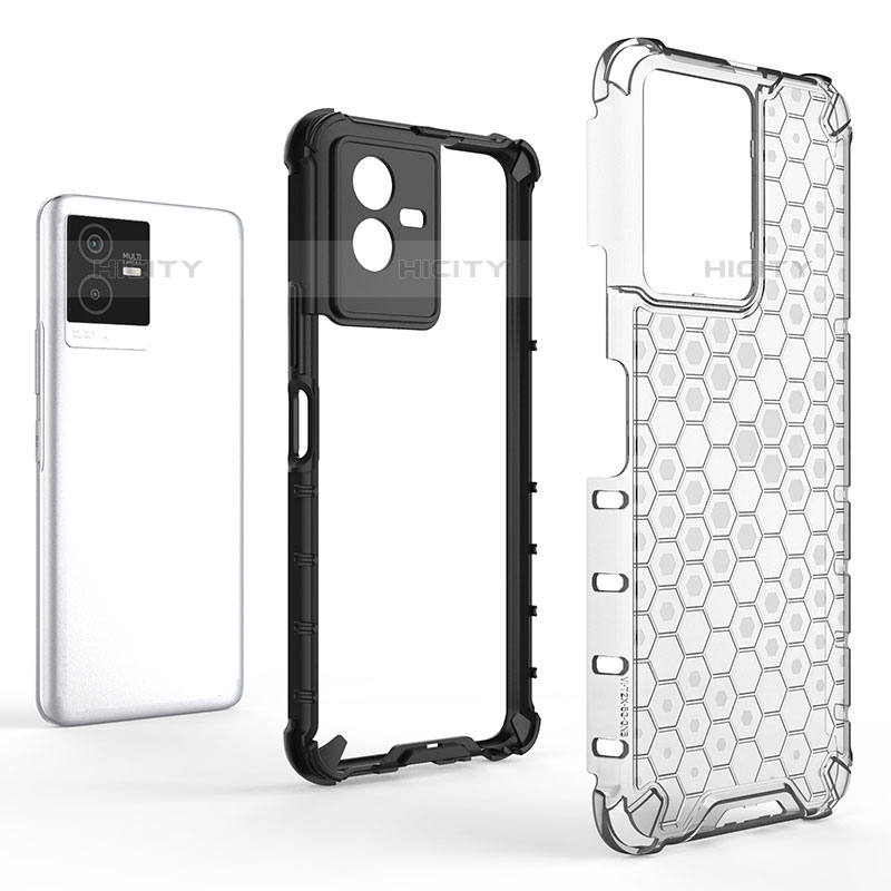 Coque Rebord Contour Silicone et Vitre Transparente Housse Etui 360 Degres AM1 pour Vivo iQOO Z6x Plus