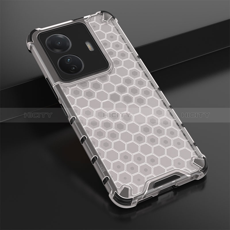 Coque Rebord Contour Silicone et Vitre Transparente Housse Etui 360 Degres AM1 pour Vivo T1 5G Blanc Plus