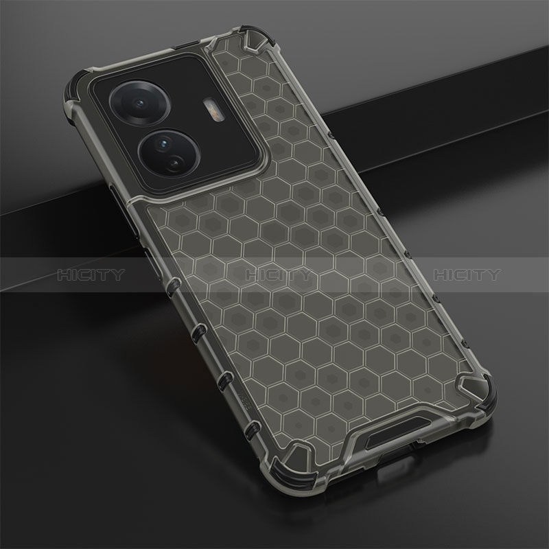 Coque Rebord Contour Silicone et Vitre Transparente Housse Etui 360 Degres AM1 pour Vivo T1 5G Noir Plus