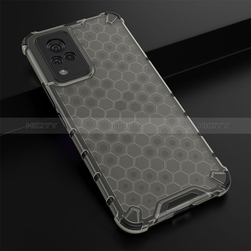 Coque Rebord Contour Silicone et Vitre Transparente Housse Etui 360 Degres AM1 pour Vivo V21 5G Noir Plus