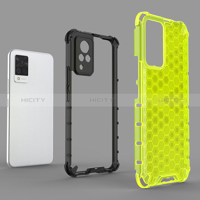 Coque Rebord Contour Silicone et Vitre Transparente Housse Etui 360 Degres AM1 pour Vivo V21 5G Plus