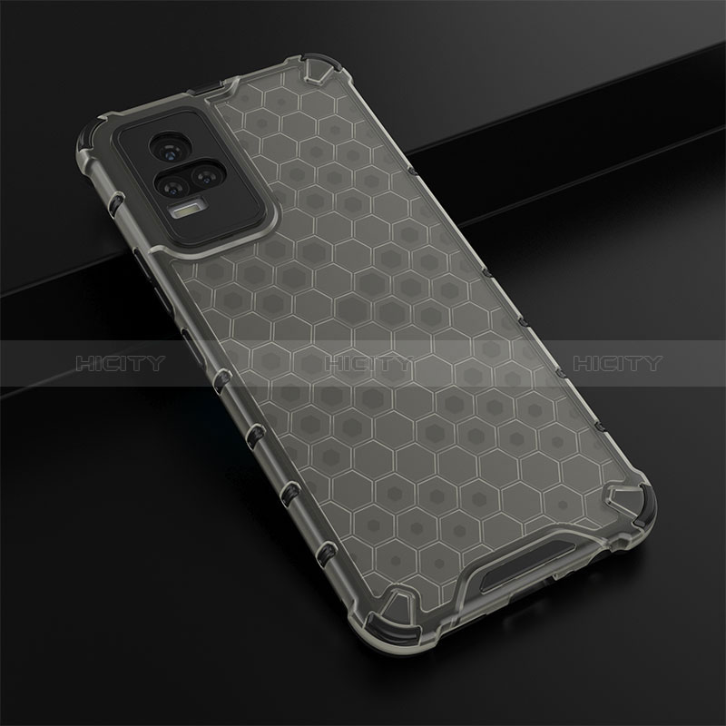 Coque Rebord Contour Silicone et Vitre Transparente Housse Etui 360 Degres AM1 pour Vivo V21e 4G Noir Plus