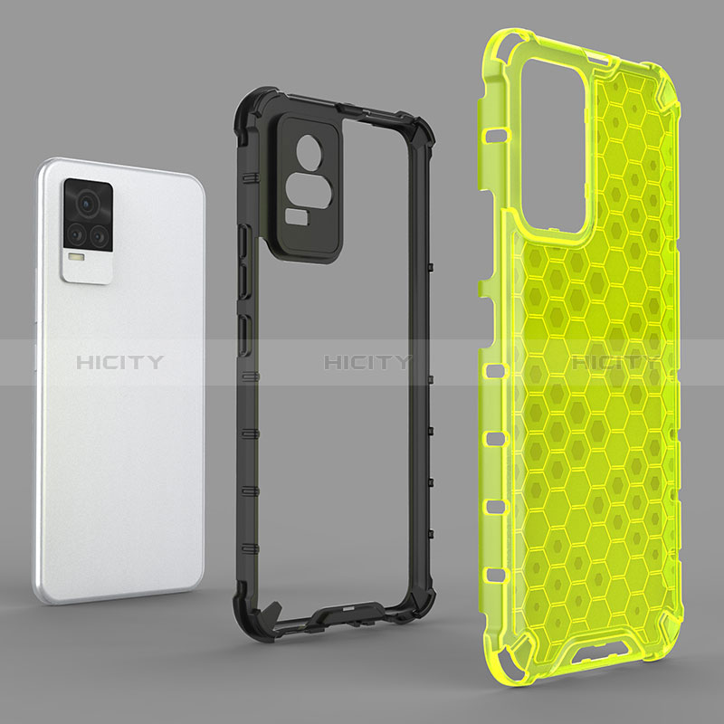 Coque Rebord Contour Silicone et Vitre Transparente Housse Etui 360 Degres AM1 pour Vivo V21e 4G Plus