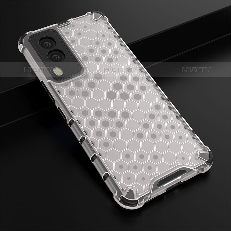 Coque Rebord Contour Silicone et Vitre Transparente Housse Etui 360 Degres AM1 pour Vivo V21e 5G Blanc Plus