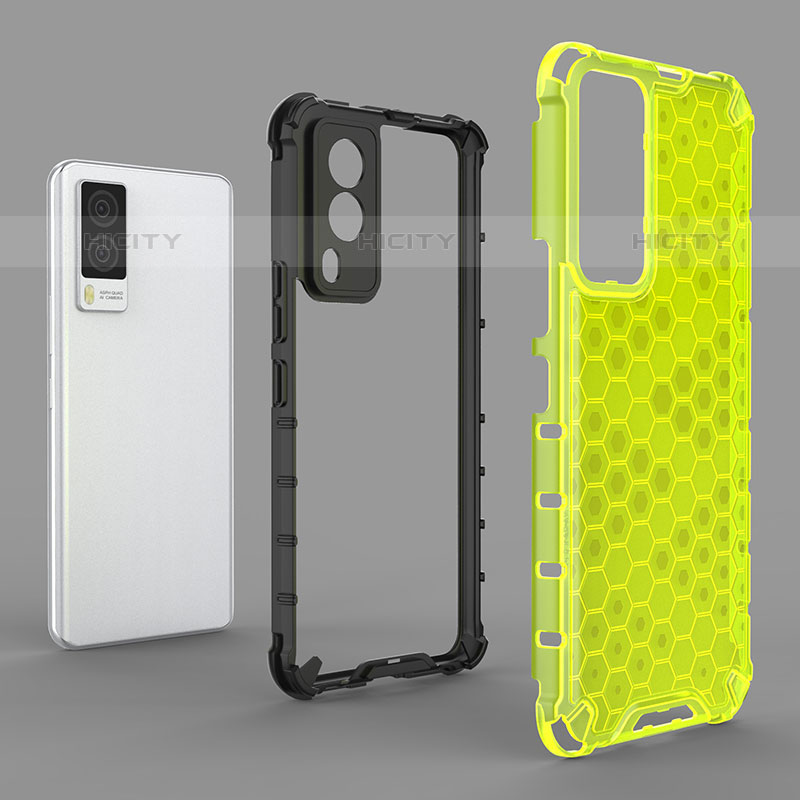 Coque Rebord Contour Silicone et Vitre Transparente Housse Etui 360 Degres AM1 pour Vivo V21e 5G Plus