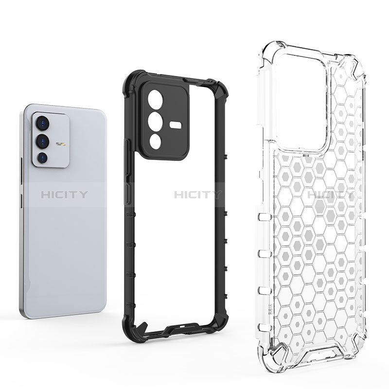 Coque Rebord Contour Silicone et Vitre Transparente Housse Etui 360 Degres AM1 pour Vivo V23 5G Plus