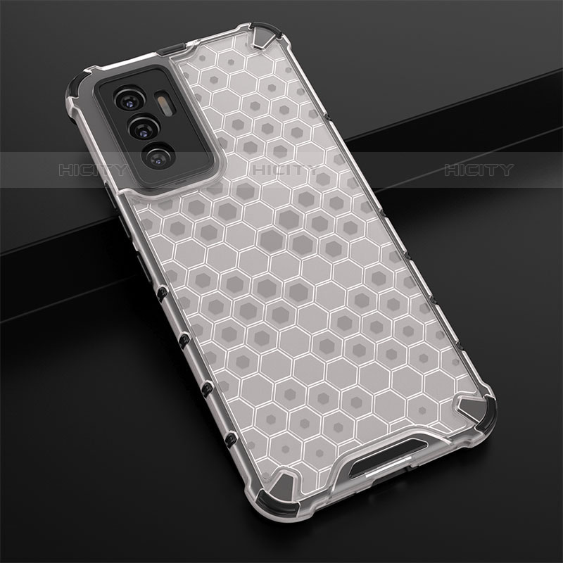 Coque Rebord Contour Silicone et Vitre Transparente Housse Etui 360 Degres AM1 pour Vivo V23e 5G Blanc Plus