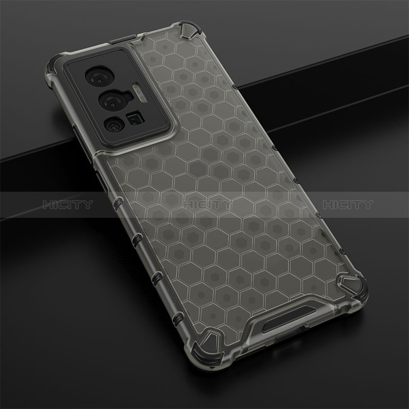 Coque Rebord Contour Silicone et Vitre Transparente Housse Etui 360 Degres AM1 pour Vivo X70 Pro 5G Noir Plus