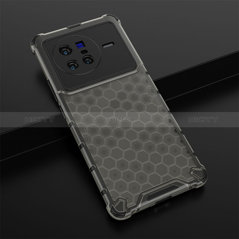 Coque Rebord Contour Silicone et Vitre Transparente Housse Etui 360 Degres AM1 pour Vivo X80 5G Noir Plus