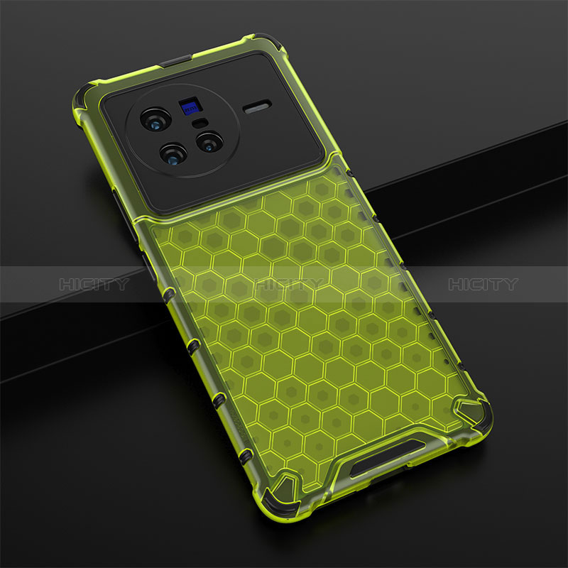 Coque Rebord Contour Silicone et Vitre Transparente Housse Etui 360 Degres AM1 pour Vivo X80 5G Vert Plus