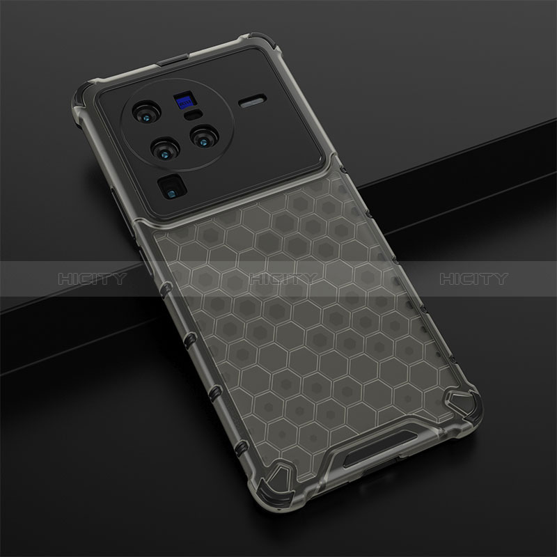 Coque Rebord Contour Silicone et Vitre Transparente Housse Etui 360 Degres AM1 pour Vivo X80 Pro 5G Noir Plus