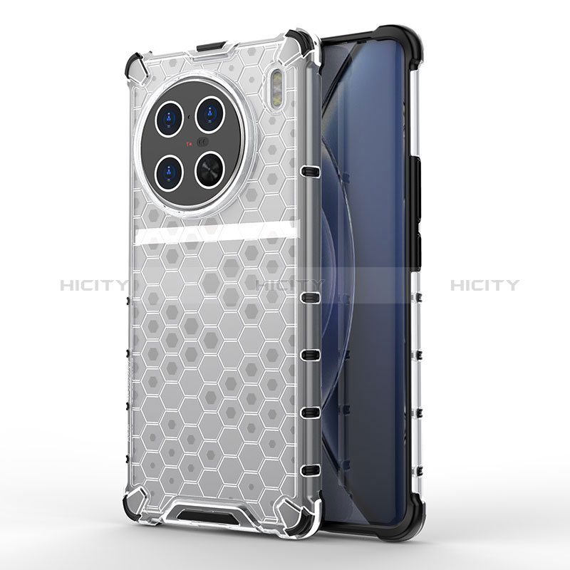 Coque Rebord Contour Silicone et Vitre Transparente Housse Etui 360 Degres AM1 pour Vivo X90 Pro+ Plus 5G Blanc Plus