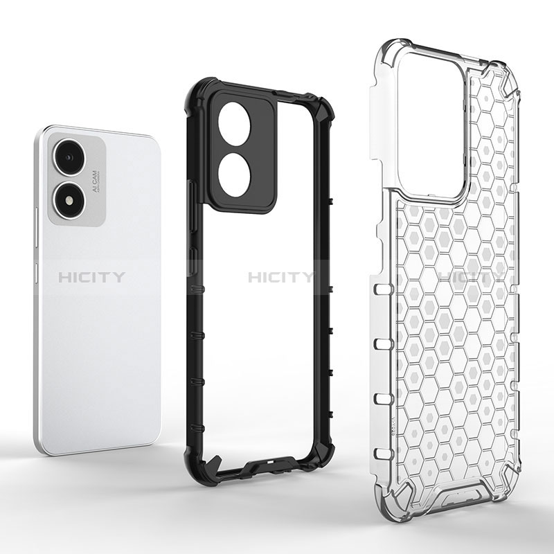 Coque Rebord Contour Silicone et Vitre Transparente Housse Etui 360 Degres AM1 pour Vivo Y02S Plus