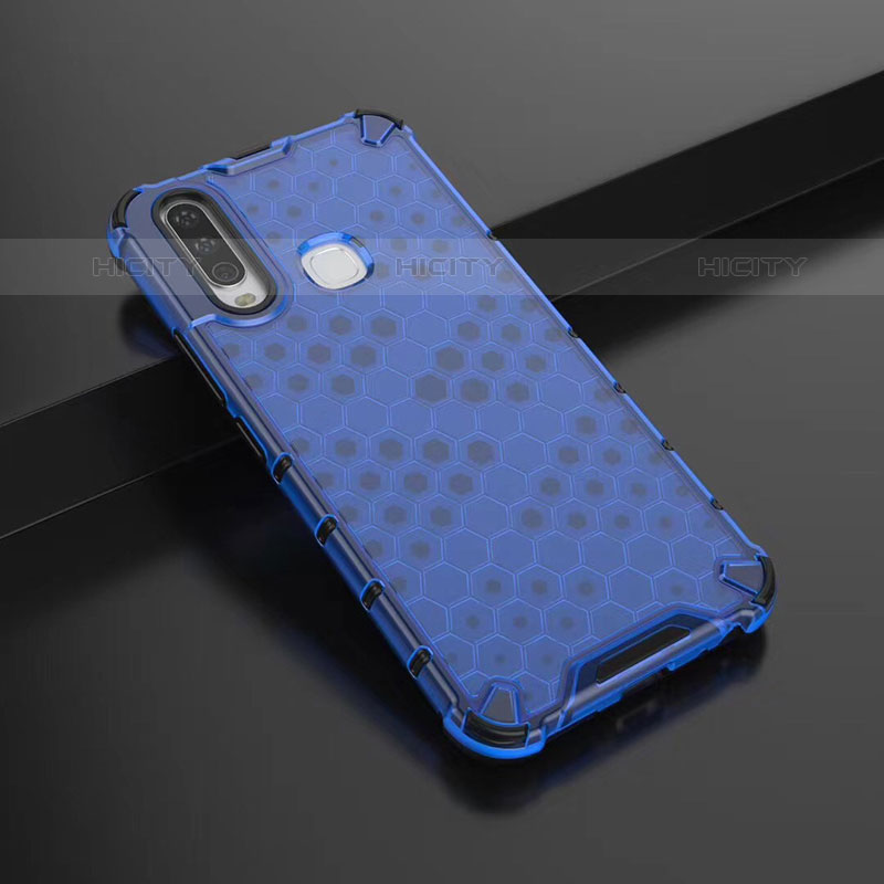 Coque Rebord Contour Silicone et Vitre Transparente Housse Etui 360 Degres AM1 pour Vivo Y11 Bleu Plus