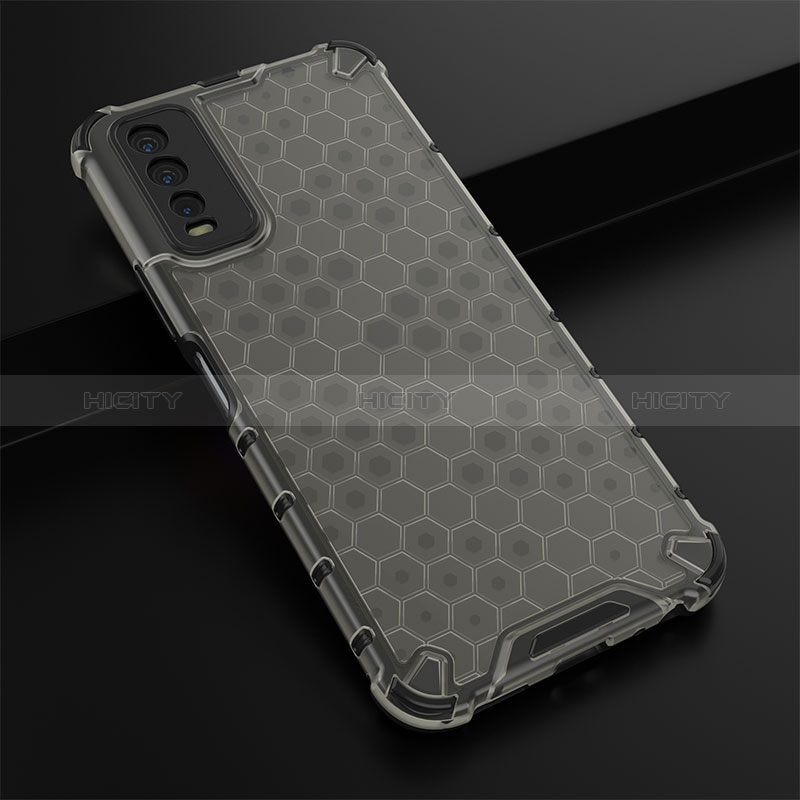 Coque Rebord Contour Silicone et Vitre Transparente Housse Etui 360 Degres AM1 pour Vivo Y11s Noir Plus