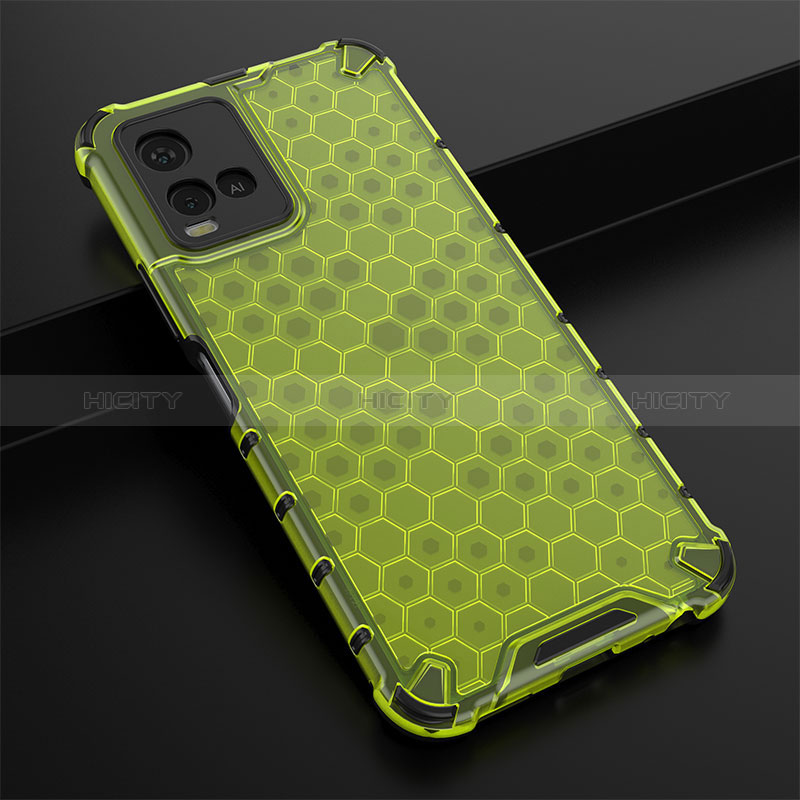 Coque Rebord Contour Silicone et Vitre Transparente Housse Etui 360 Degres AM1 pour Vivo Y21e Vert Plus