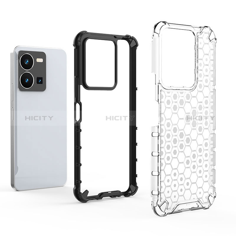 Coque Rebord Contour Silicone et Vitre Transparente Housse Etui 360 Degres AM1 pour Vivo Y35 4G Plus