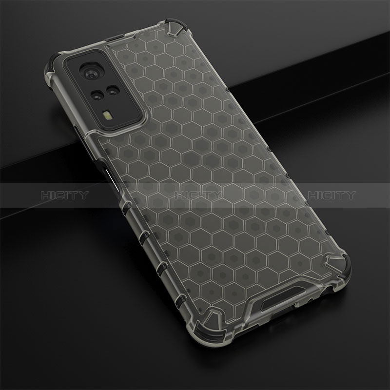 Coque Rebord Contour Silicone et Vitre Transparente Housse Etui 360 Degres AM1 pour Vivo Y51 (2021) Noir Plus