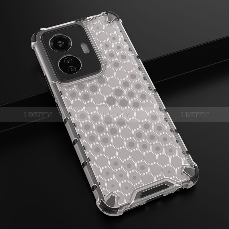 Coque Rebord Contour Silicone et Vitre Transparente Housse Etui 360 Degres AM1 pour Vivo Y55 4G Blanc Plus