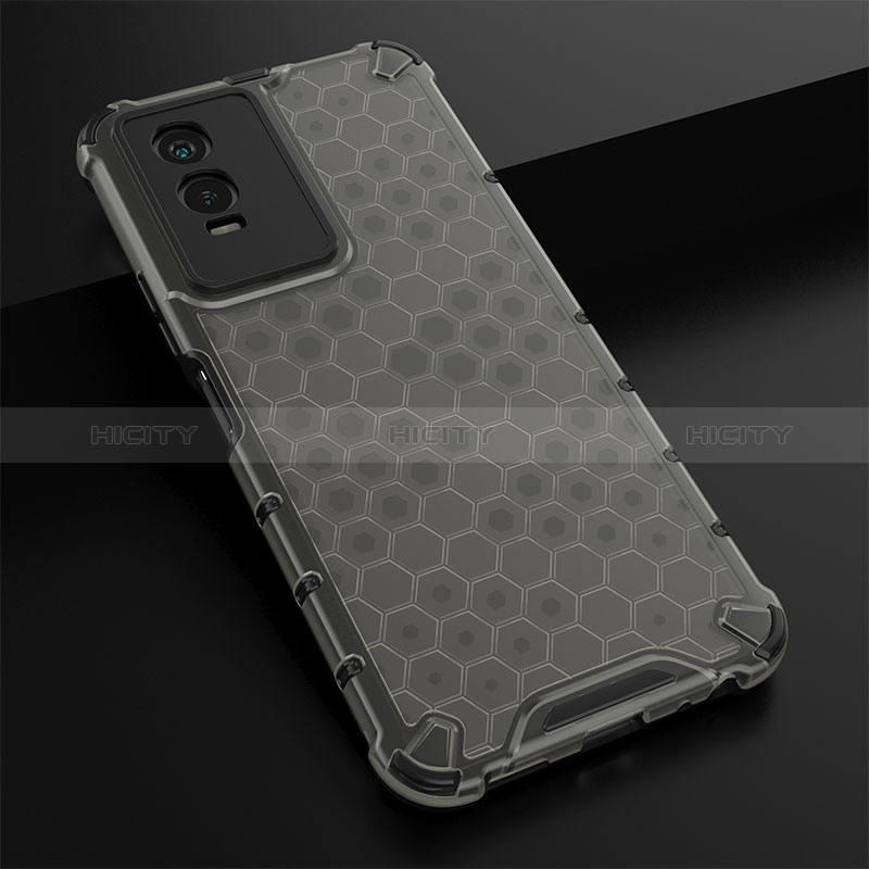 Coque Rebord Contour Silicone et Vitre Transparente Housse Etui 360 Degres AM1 pour Vivo Y76s 5G Noir Plus