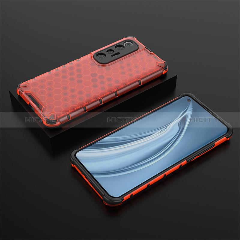 Coque Rebord Contour Silicone et Vitre Transparente Housse Etui 360 Degres AM1 pour Xiaomi Mi 10S 5G Rouge Plus