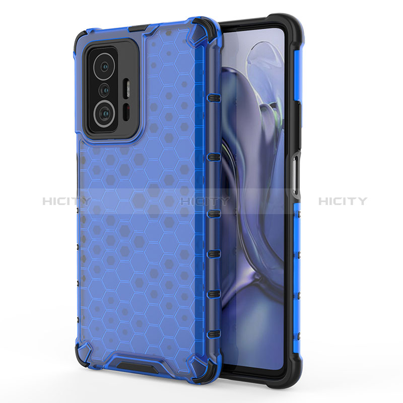 Coque Rebord Contour Silicone et Vitre Transparente Housse Etui 360 Degres AM1 pour Xiaomi Mi 11T 5G Bleu Plus