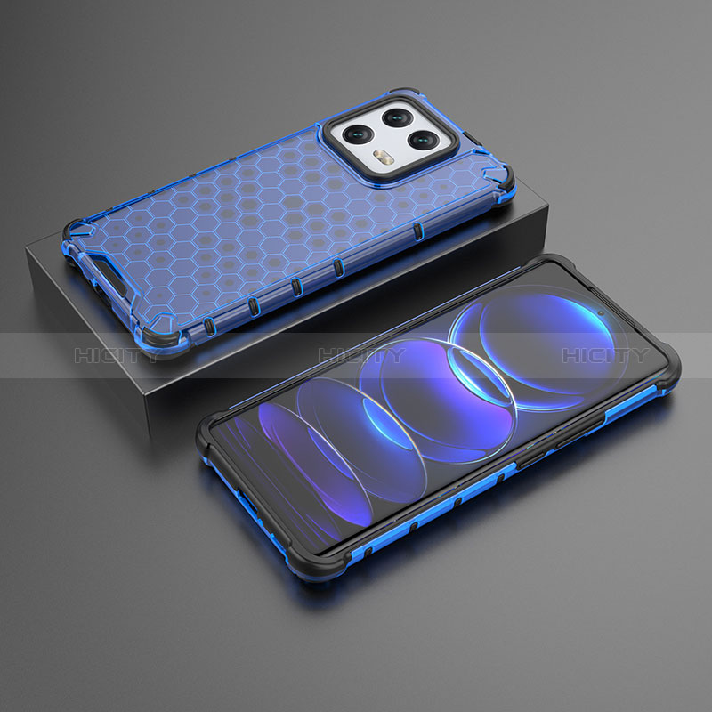 Coque Rebord Contour Silicone et Vitre Transparente Housse Etui 360 Degres AM1 pour Xiaomi Mi 13 Pro 5G Bleu Plus