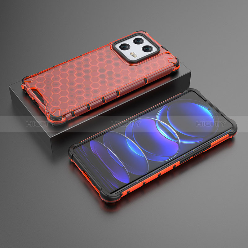 Coque Rebord Contour Silicone et Vitre Transparente Housse Etui 360 Degres AM1 pour Xiaomi Mi 13 Pro 5G Rouge Plus