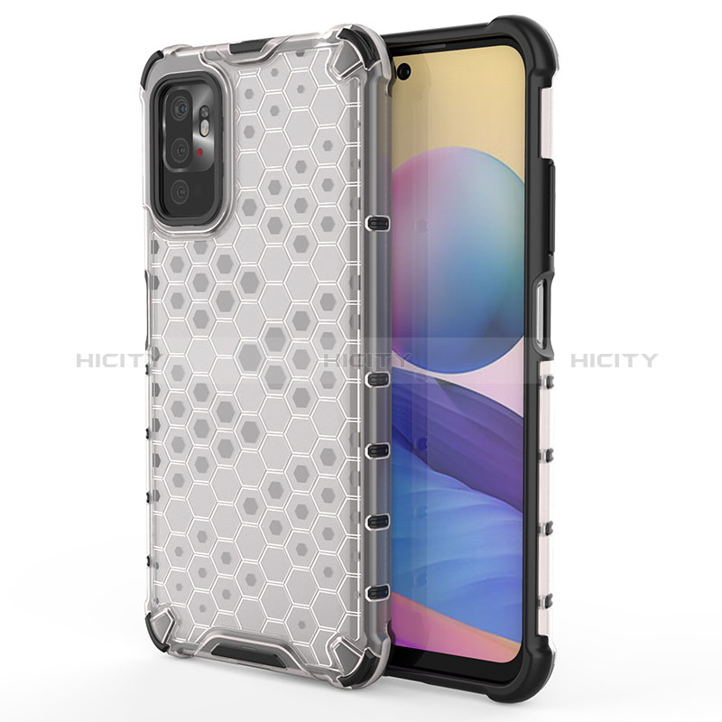 Coque Rebord Contour Silicone et Vitre Transparente Housse Etui 360 Degres AM1 pour Xiaomi POCO M3 Pro 5G Blanc Plus