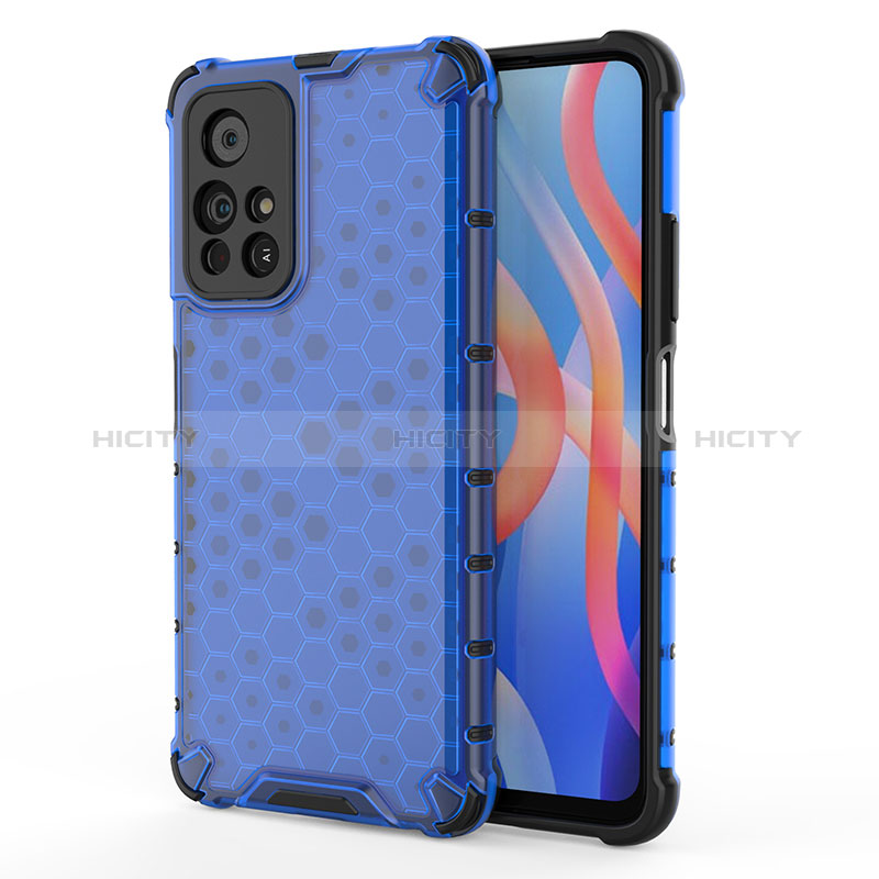 Coque Rebord Contour Silicone et Vitre Transparente Housse Etui 360 Degres AM1 pour Xiaomi Poco M4 Pro 5G Bleu Plus