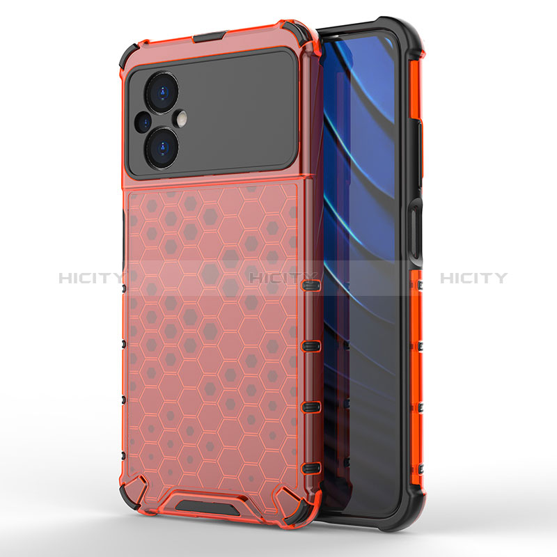 Coque Rebord Contour Silicone et Vitre Transparente Housse Etui 360 Degres AM1 pour Xiaomi Poco M5 4G Rouge Plus