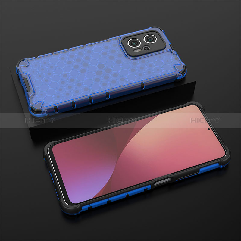 Coque Rebord Contour Silicone et Vitre Transparente Housse Etui 360 Degres AM1 pour Xiaomi Poco X4 GT 5G Bleu Plus