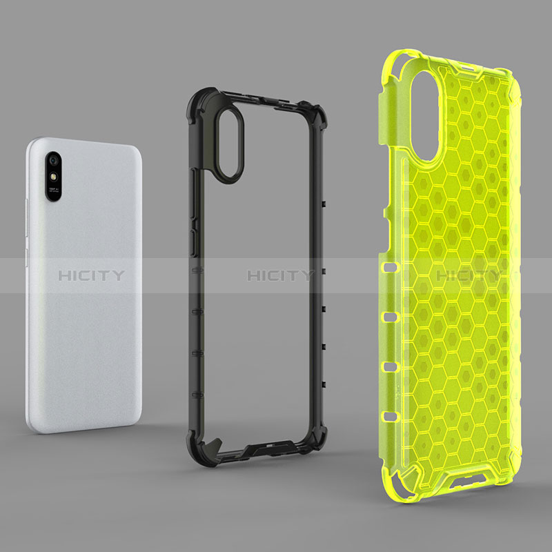 Coque Rebord Contour Silicone et Vitre Transparente Housse Etui 360 Degres AM1 pour Xiaomi Redmi 9A Plus