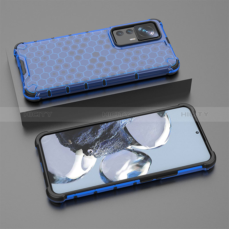 Coque Rebord Contour Silicone et Vitre Transparente Housse Etui 360 Degres AM1 pour Xiaomi Redmi K50 Ultra 5G Bleu Plus