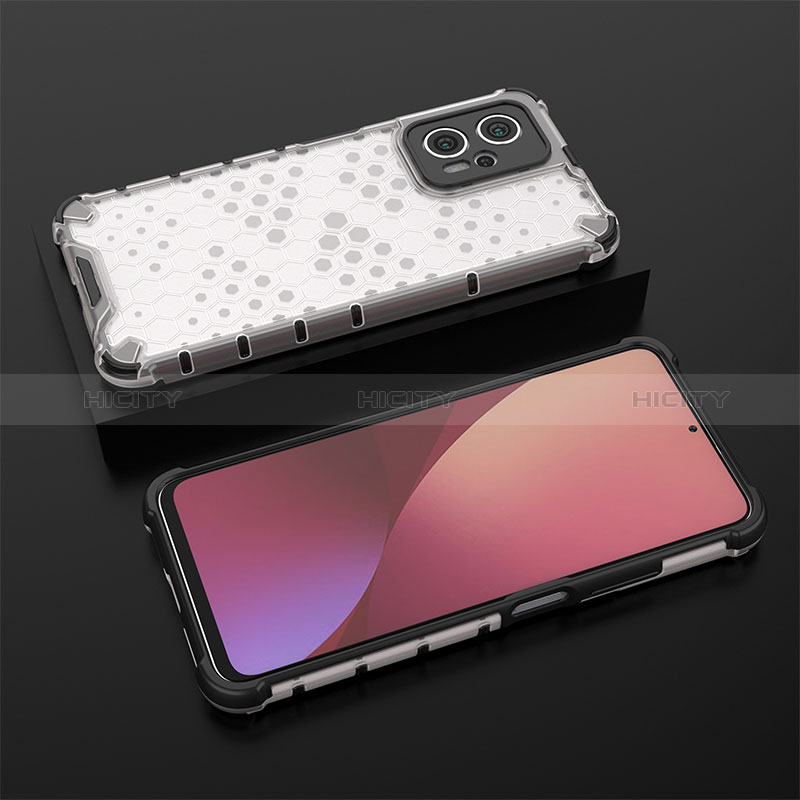 Coque Rebord Contour Silicone et Vitre Transparente Housse Etui 360 Degres AM1 pour Xiaomi Redmi K50i 5G Blanc Plus