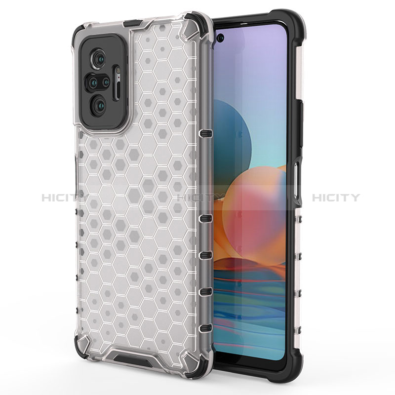 Coque Rebord Contour Silicone et Vitre Transparente Housse Etui 360 Degres AM1 pour Xiaomi Redmi Note 10 Pro 4G Blanc Plus