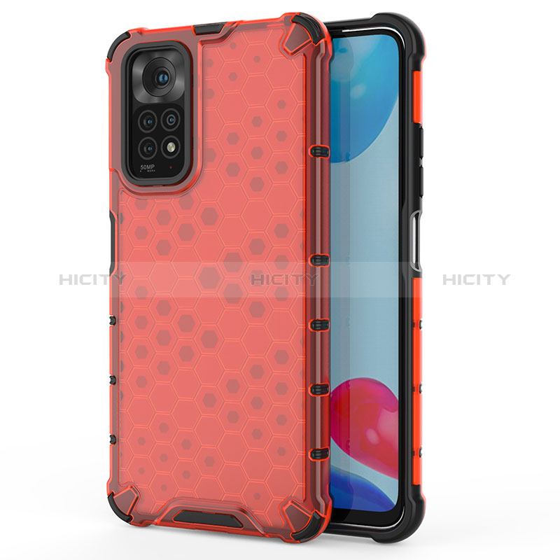 Coque Rebord Contour Silicone et Vitre Transparente Housse Etui 360 Degres AM1 pour Xiaomi Redmi Note 11 4G (2022) Rouge Plus