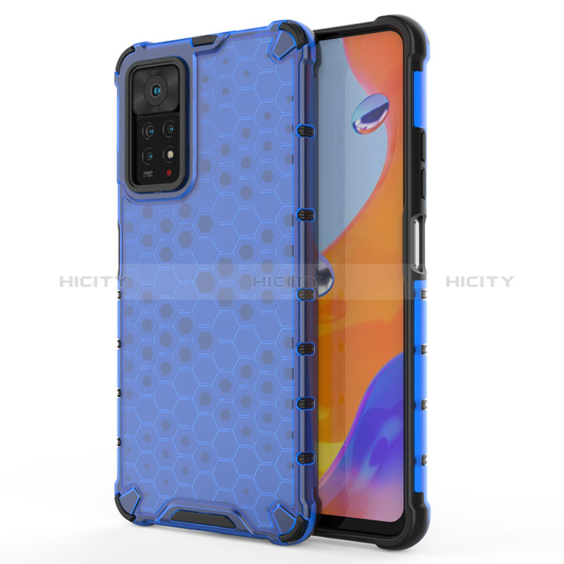 Coque Rebord Contour Silicone et Vitre Transparente Housse Etui 360 Degres AM1 pour Xiaomi Redmi Note 11 Pro 4G Bleu Plus