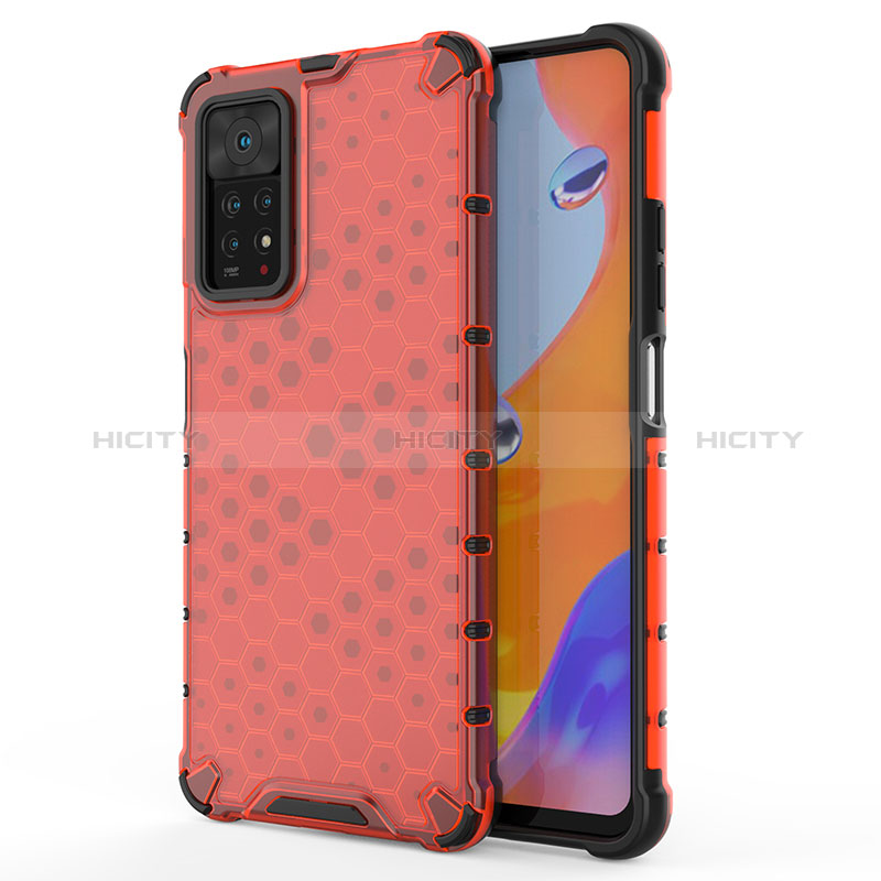 Coque Rebord Contour Silicone et Vitre Transparente Housse Etui 360 Degres AM1 pour Xiaomi Redmi Note 11 Pro 4G Rouge Plus