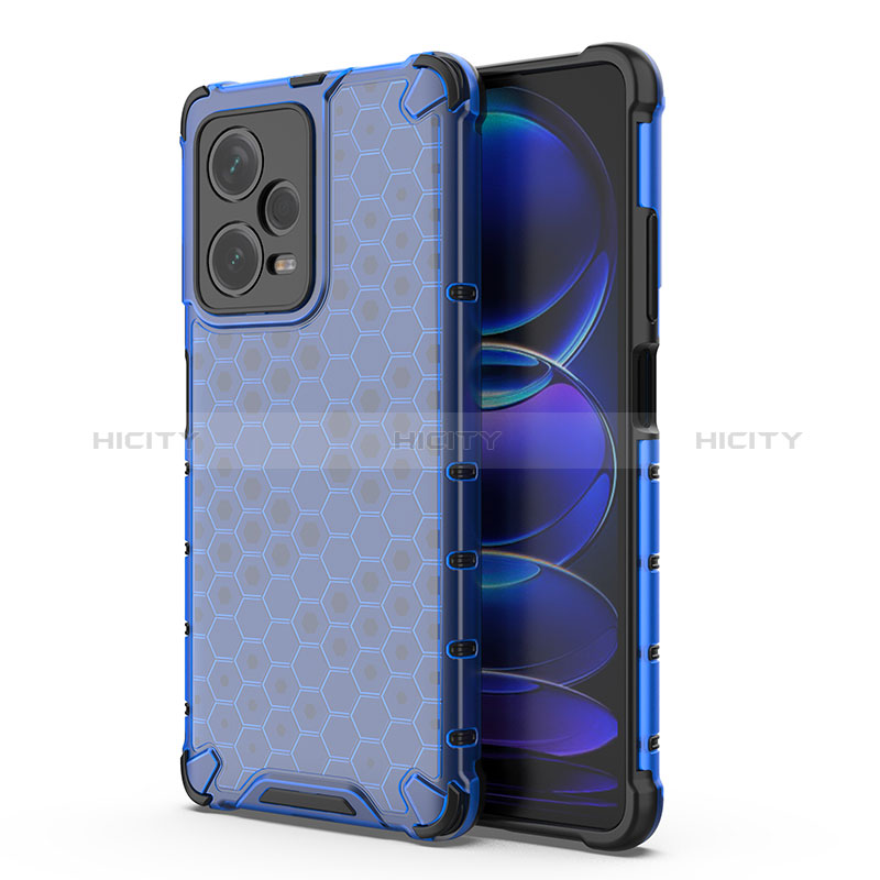 Coque Rebord Contour Silicone et Vitre Transparente Housse Etui 360 Degres AM1 pour Xiaomi Redmi Note 12 Pro+ Plus 5G Bleu Plus