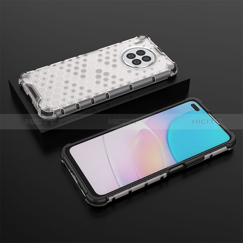 Coque Rebord Contour Silicone et Vitre Transparente Housse Etui 360 Degres AM2 pour Huawei Honor 50 Lite Blanc Plus