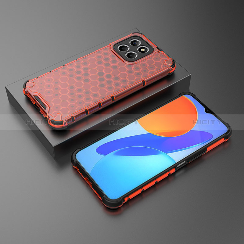 Coque Rebord Contour Silicone et Vitre Transparente Housse Etui 360 Degres AM2 pour Huawei Honor 70 Lite 5G Rouge Plus