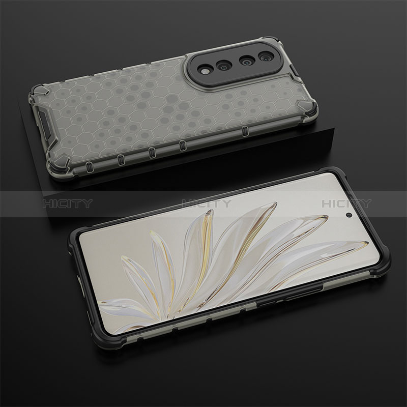 Coque Rebord Contour Silicone et Vitre Transparente Housse Etui 360 Degres AM2 pour Huawei Honor 70 Pro 5G Noir Plus