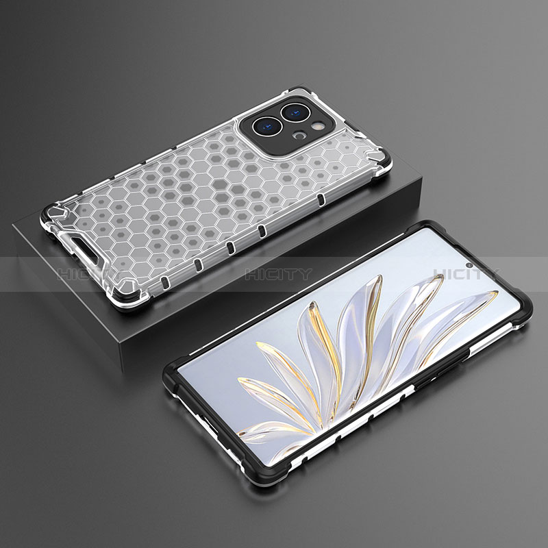 Coque Rebord Contour Silicone et Vitre Transparente Housse Etui 360 Degres AM2 pour Huawei Honor 80 SE 5G Blanc Plus