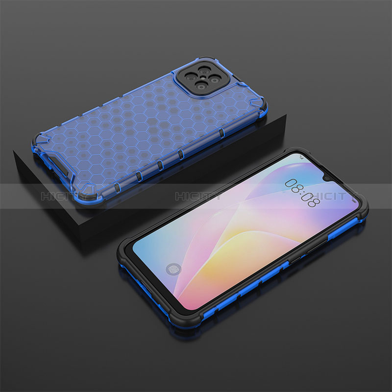 Coque Rebord Contour Silicone et Vitre Transparente Housse Etui 360 Degres AM2 pour Huawei Nova 8 SE 4G Bleu Plus