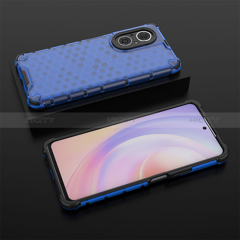 Coque Rebord Contour Silicone et Vitre Transparente Housse Etui 360 Degres AM2 pour Huawei Nova 9 SE Bleu Plus